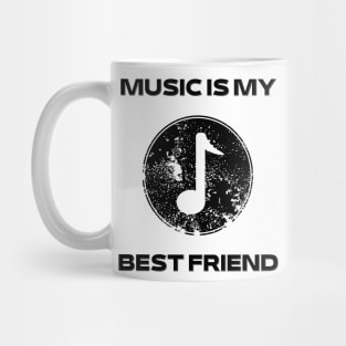 Music is my best friend logo black Mug